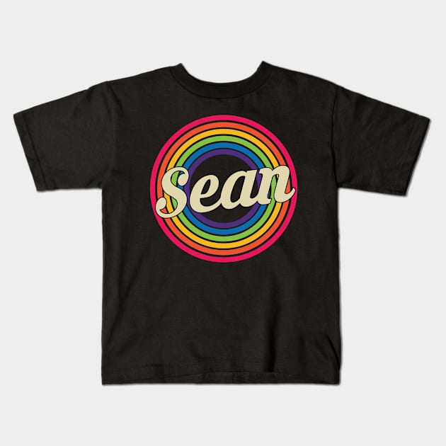 Sean - Retro Rainbow Style Kids T-Shirt by MaydenArt